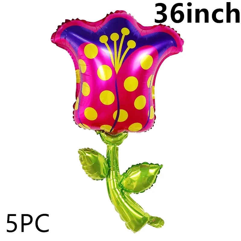 5PC Sunflower Daisy Rose Tulip Helium foil balloons Theme party decoration Mother's valentinesDay wedding Birthday dcorations