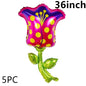 5PC Sunflower Daisy Rose Tulip Helium foil balloons Theme party decoration Mother's valentinesDay wedding Birthday dcorations