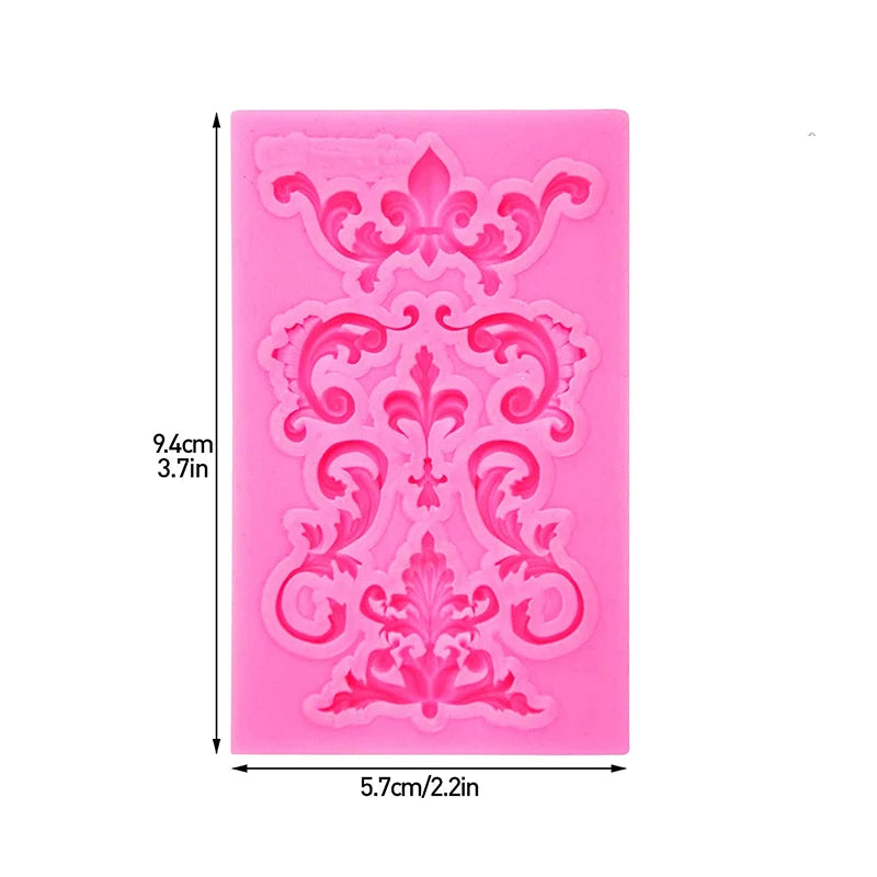 Baroque Style Curlicues Scroll Lace Fondant Silicone Mold Cake Border Decoration Cupcake Top Decoration Mold