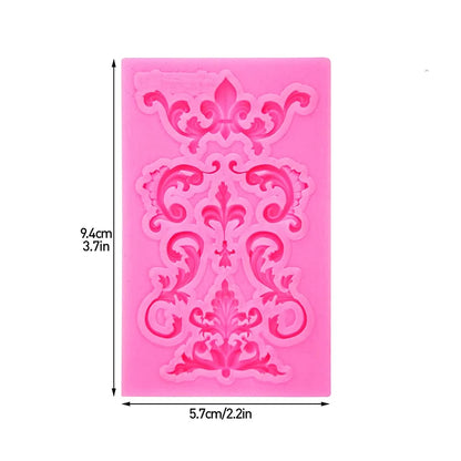 Baroque Style Curlicues Scroll Lace Fondant Silicone Mold Cake Border Decoration Cupcake Top Decoration Mold
