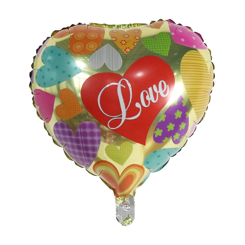 50‑Pack 18" Valentine’s Day Heart Foil Balloons – “I Love You” Helium Wedding & Romantic Party Decorations