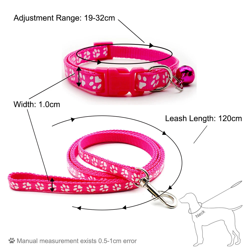 Dog Cat Adjustable Leash  and Collar 24Sets