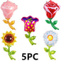 5PC Sunflower Daisy Rose Tulip Helium foil balloons Theme party decoration Mother's valentinesDay wedding Birthday dcorations