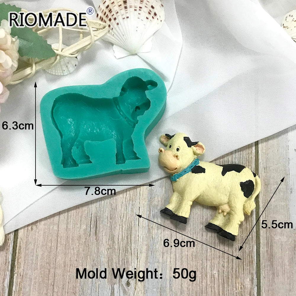 Animal Silicone Mold Duck Dog Sheep Milk Cow Model Cookies Chocolate Baking Fondant Cake Tools For Resin Plaster Craft Mould