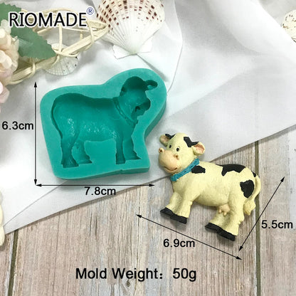 Animal Silicone Mold Duck Dog Sheep Milk Cow Model Cookies Chocolate Baking Fondant Cake Tools For Resin Plaster Craft Mould