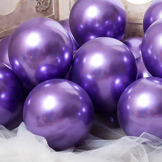 30/50/100pcs 5/10inch Metal Gold Silver Blue Green Purple Latex Balloons Wedding Happy Birthday Metal Chrome Air Helium Balloon