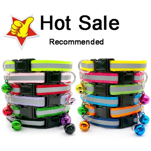100Pcs Dog Collar With Bells Adjustable