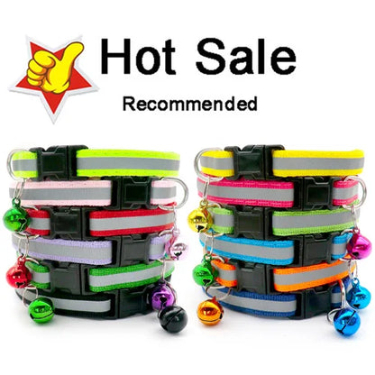 100Pcs Dog Collar With Bells Adjustable