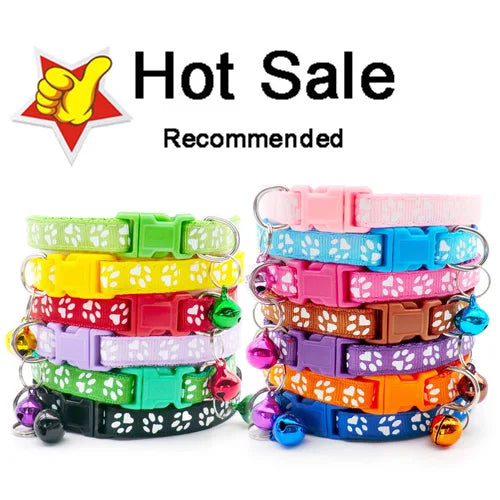 100Pcs Dog Collar With Bells Adjustable