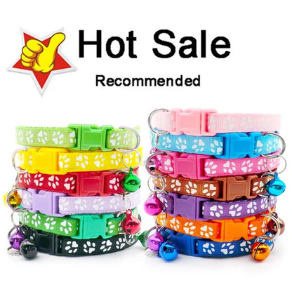 100Pcs Dog Collar With Bells Adjustable