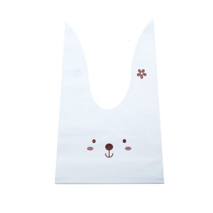 20PCS Kids Birthday Party Decoration Easter Carrot Candy Bag Easter Rabbit Gift Bag Candy Cones Transprant Plastic Bag