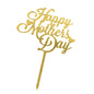 Happy Mothers Day Cake Topper Gold Red Tulip Acrylic MOM Birthday Party Cake Toppers Dessert Decoration Mother's Day Gifts