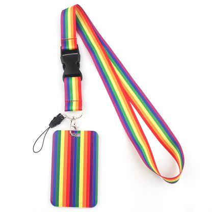 LGBT Gay Rainbow Strap Lanyard for Card ID Badge, Key Chain Key DZ1279