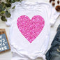 Rainbow Heart Print Lgbt T Shirt Summer Top Female T-Shirt Cute Girl Tumblr Clothes Tee Shirt Femme Streetwerar 90s 00s Tshirt