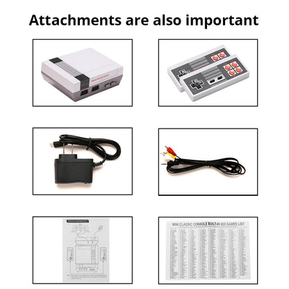 Retro AV‑Output Video Game Console – 500 Built‑In Classic Games with Dual Gamepads for FC/NES