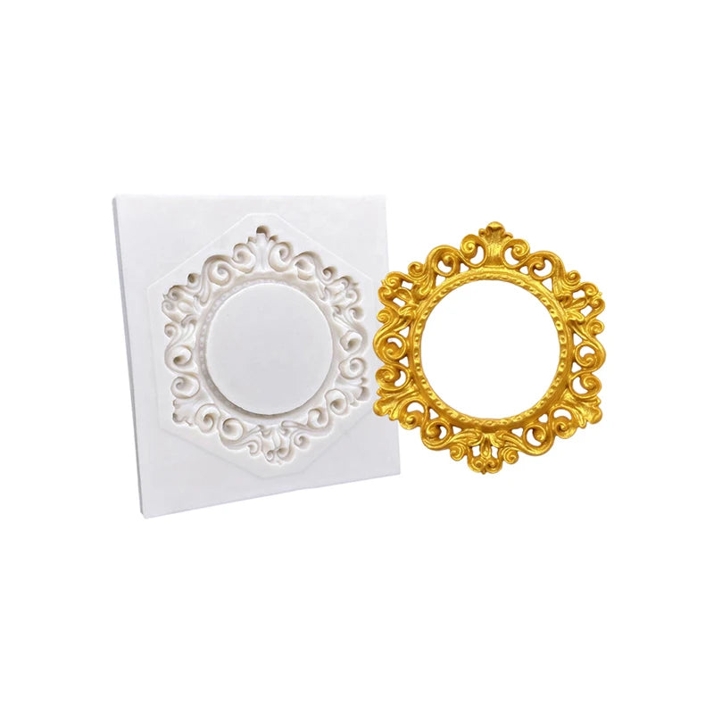 Photo Frame Mirror Silicone Mold Resin Tools Sugarcraft Cupcake Baking Mold Fondant Cake Decorating Tools
