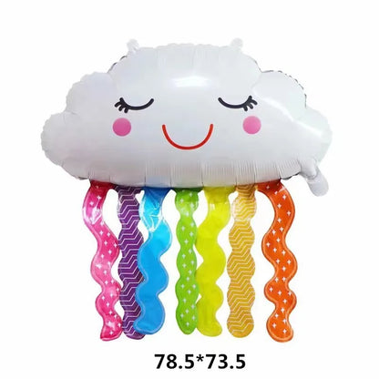 New large cloud rainbow series aluminum film balloon children's toy birthday party kindergarten classroom decoration supplies