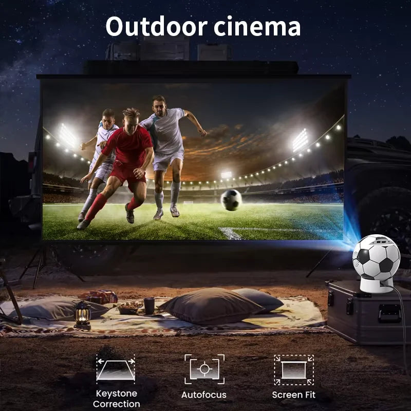 Football Style 4K Mini Projector Q8 720P Ultra HD WIFI BT Video LCD Party Home Theater Android 11 Smart Projectors for World Cup