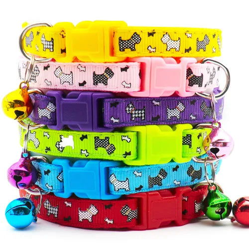 100Pcs Dog Collar With Bells Adjustable