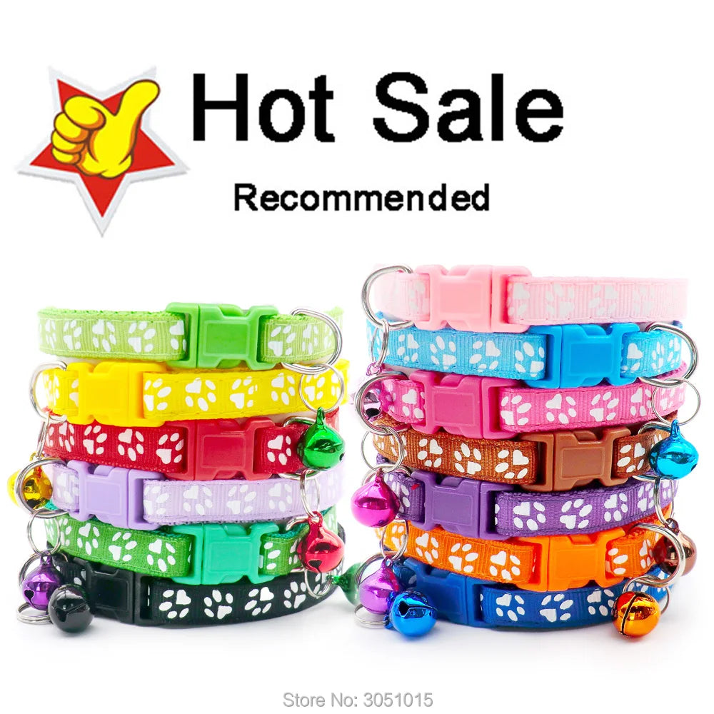100Pcs Dog Collar With Bells Adjustable