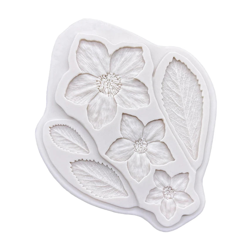 Strawberry Leaf Flower Silicone Mold Sugarcraft Cupcake Baking Mold Chocolate Fondant Cake Decorating Tools