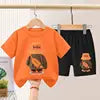 Summer Boys Sportswear Set Trendy Casual T-Shirt and Shorts Short-Sleeved Suit for Baby Boys
