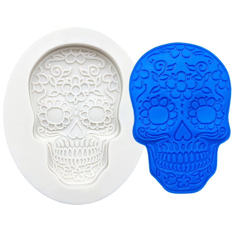 Skull Halloween Silicone Mold – Sugarcraft Fondant, Chocolate & Cupcake Decorating Tool