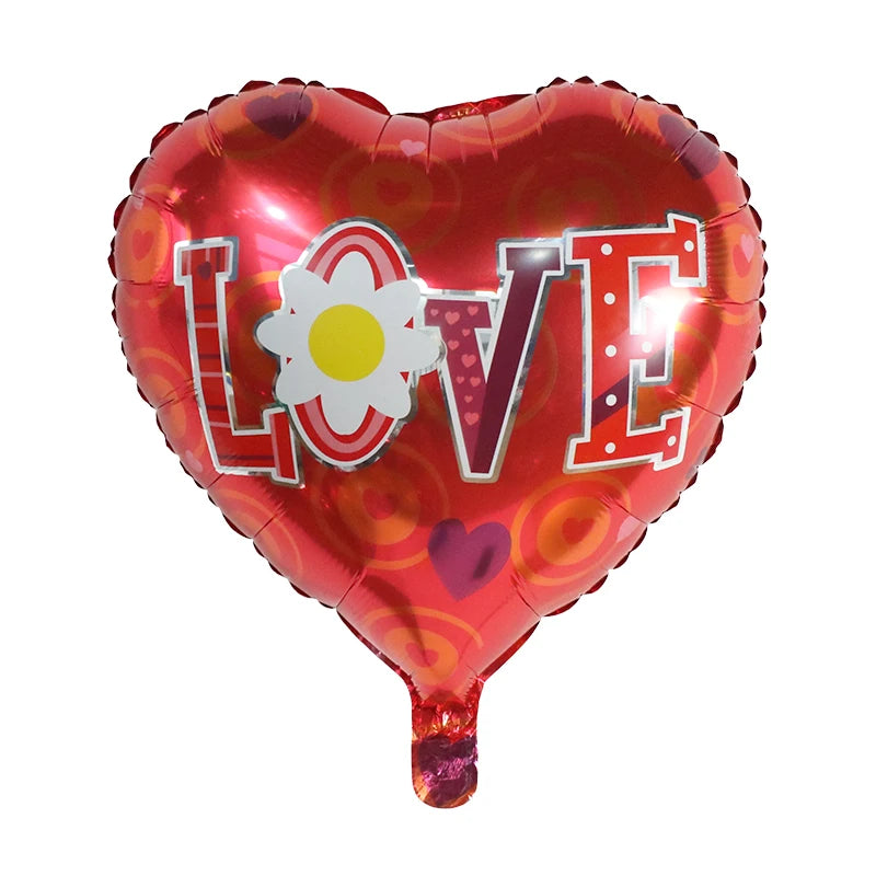 50‑Pack 18" Valentine’s Day Heart Foil Balloons – “I Love You” Helium Wedding & Romantic Party Decorations
