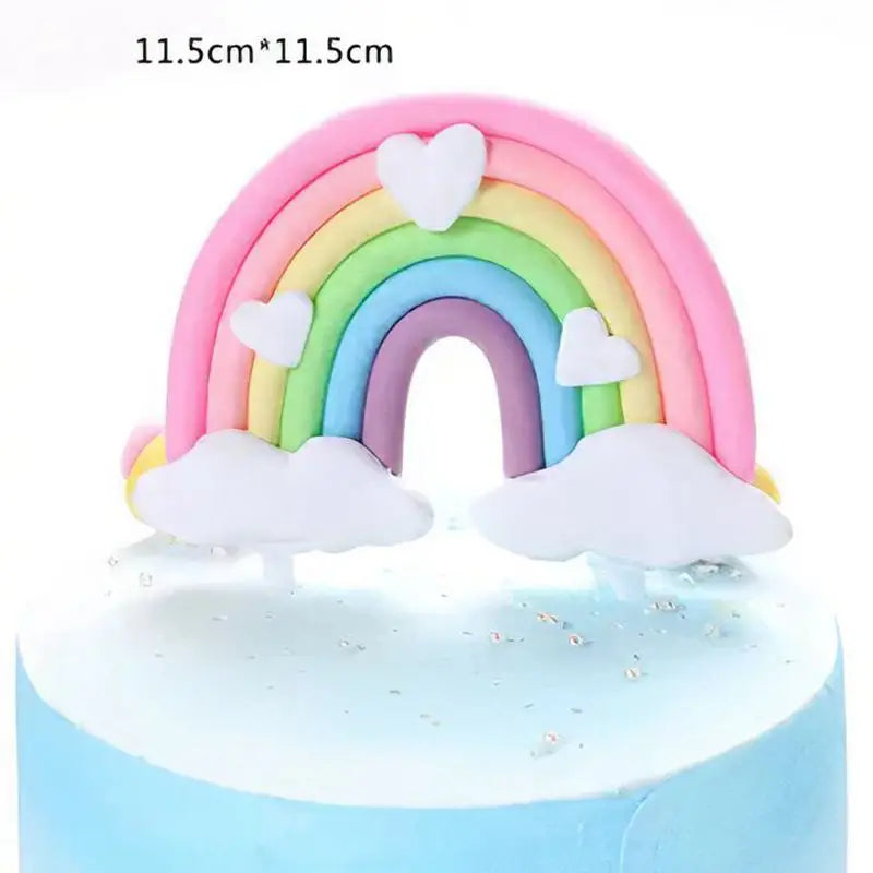 Smiling Face Cloud Rainbow Cake Topper Birthday Cake Baby Shower Kids Christening Birthday Party Wedding Cake Topper Decoratings
