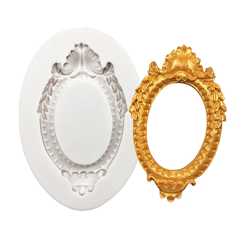 Photo Frame Mirror Silicone Mold Resin Tools Sugarcraft Cupcake Baking Mold Fondant Cake Decorating Tools