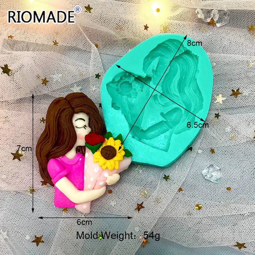 Cartoon Lovers Silicone Mold Valentine's Day Biscuit Cupcake Chocolate Baking Handmade Mould Fondant Cake Decorating Tools