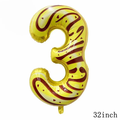 32Inch Donut globos Foil Balloon Fruit Ice Cream Helium Balloon Birthday Party Decoration Kids Toy Sweet Digital baby shower