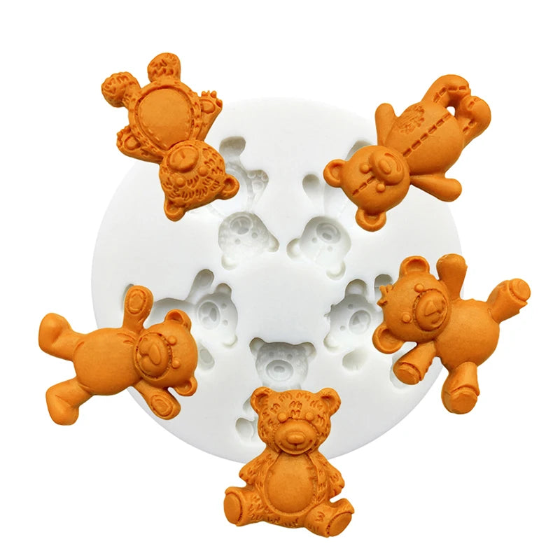 Cute Bear Silicone Sugarcraft Mold Resin Tools Cupcake Baking Mould Fondant Cake Decorating Tools