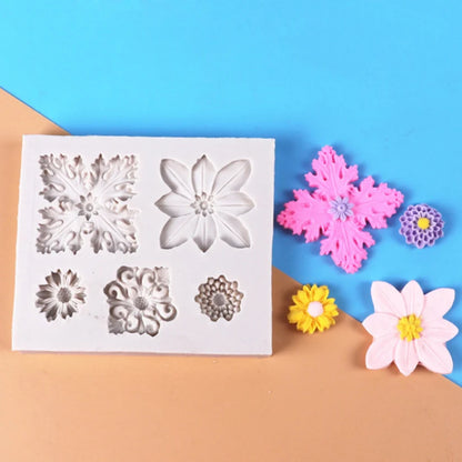 Daisy Wild Chrysanthemum Flower Silicone Sugarcraft Mold Fondant Cake Decorating Tools Candy Clay Cupcake Chocolate Baking Mold