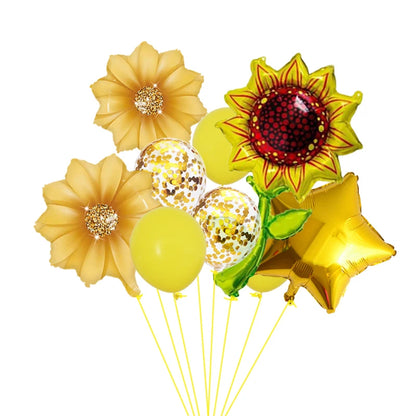 9pcs Sunflower Daisy Rose Foil Balloons Pink White Flower Air Globos Baby Shower Valentines Wedding Birthday Party Decorations