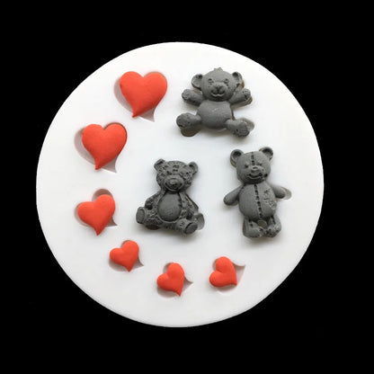Cute Bear Silicone Sugarcraft Mold Resin Tools Cupcake Baking Mould Fondant Cake Decorating Tools