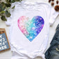 Rainbow Heart Print Lgbt T Shirt Summer Top Female T-Shirt Cute Girl Tumblr Clothes Tee Shirt Femme Streetwerar 90s 00s Tshirt