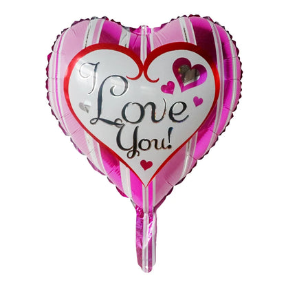 50‑Pack 18" Valentine’s Day Heart Foil Balloons – “I Love You” Helium Wedding & Romantic Party Decorations