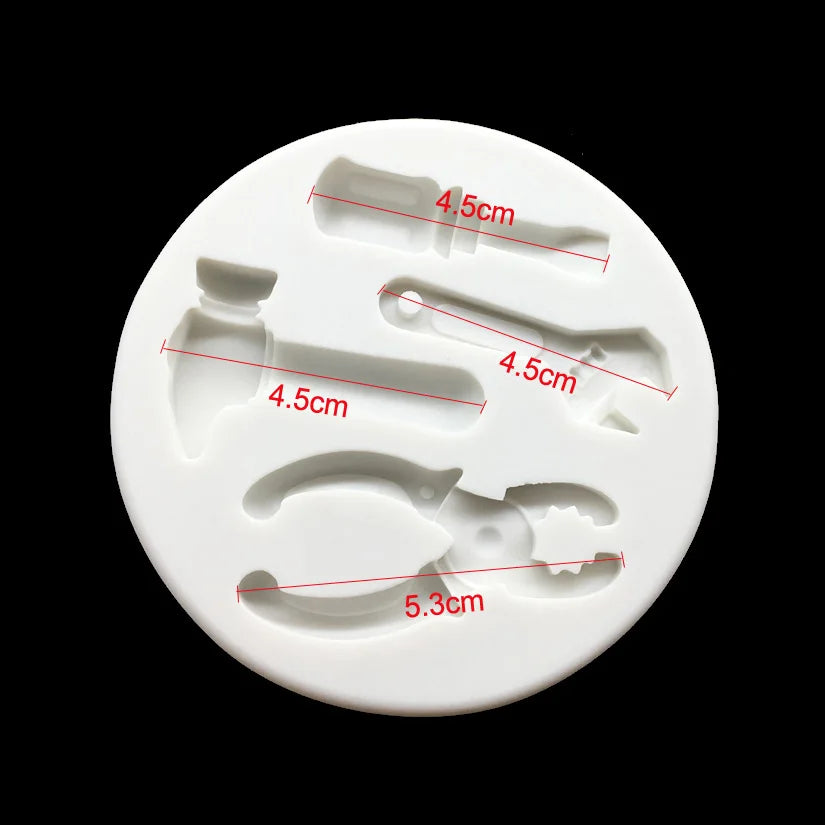 Hammer Wrench Bolt Driver Silicone Mold Sugarcraft Cupcake Baking Mold Fondant Cake Decorating Tools