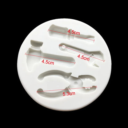 Hammer Wrench Bolt Driver Silicone Mold Sugarcraft Cupcake Baking Mold Fondant Cake Decorating Tools