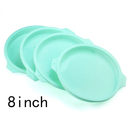 FAIS DU 2-8pcs Silicone Cake Pan 4/6/8inch Round Cake Layer Set Silicone Bakeware Mold for Baking Tools Rainbow Cake and Mousse