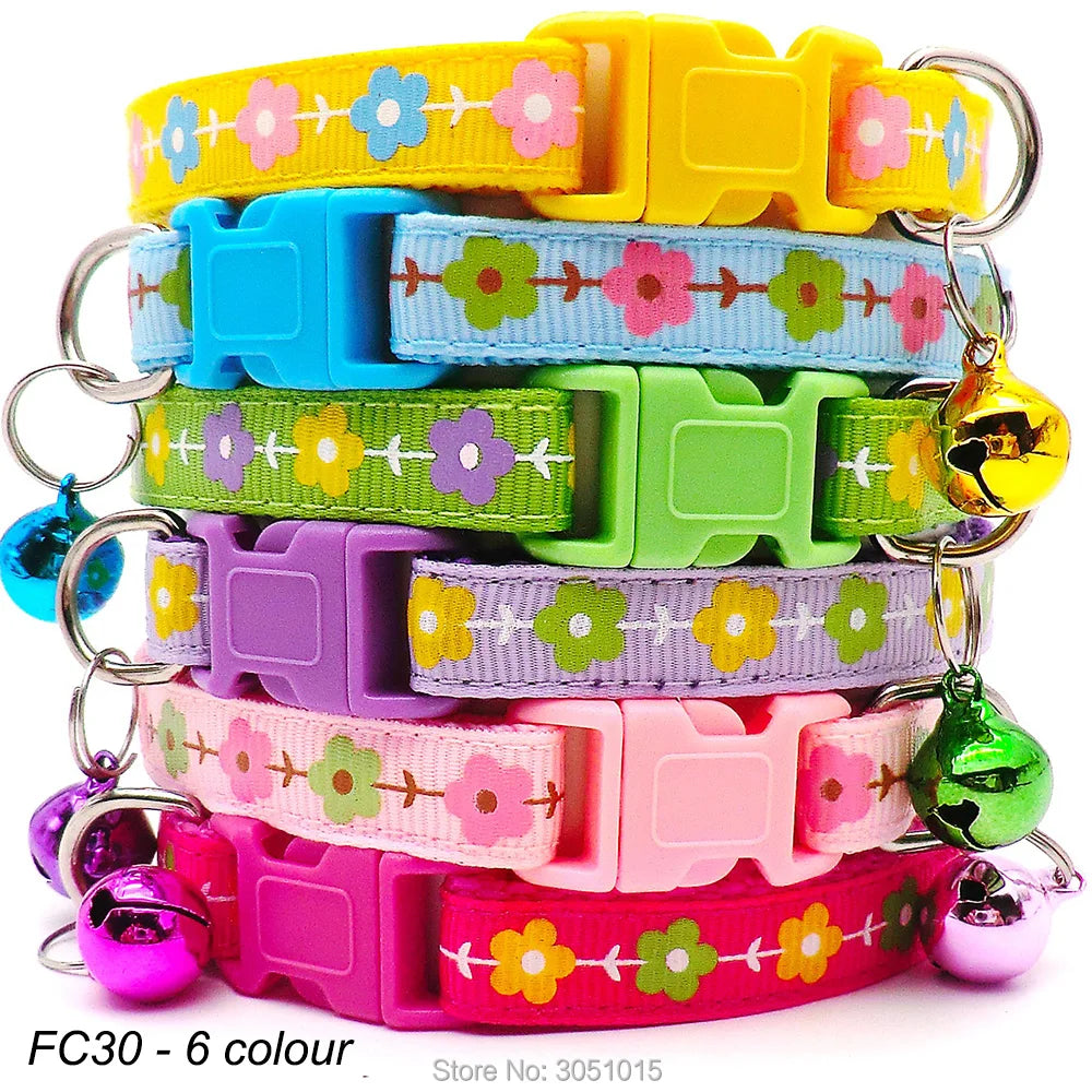 100Pcs Dog Collar With Bells Adjustable