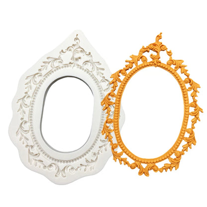 Photo Frame Mirror Silicone Mold Resin Tools Sugarcraft Cupcake Baking Mold Fondant Cake Decorating Tools