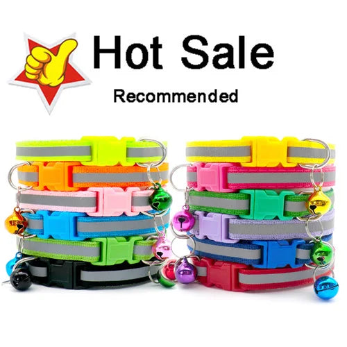 100Pcs Dog Collar With Bells Adjustable