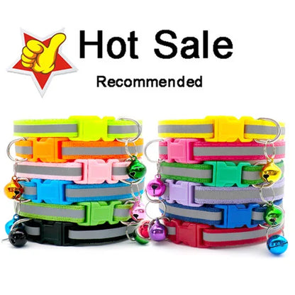 100Pcs Dog Collar With Bells Adjustable