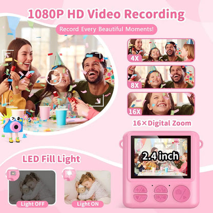 Instant Camera Print Photo Camera for Kids 1080P Picture HD Digital  Instant Camera Toys  Birthday Gifts