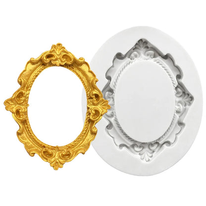 Photo Frame Mirror Silicone Mold Resin Tools Sugarcraft Cupcake Baking Mold Fondant Cake Decorating Tools