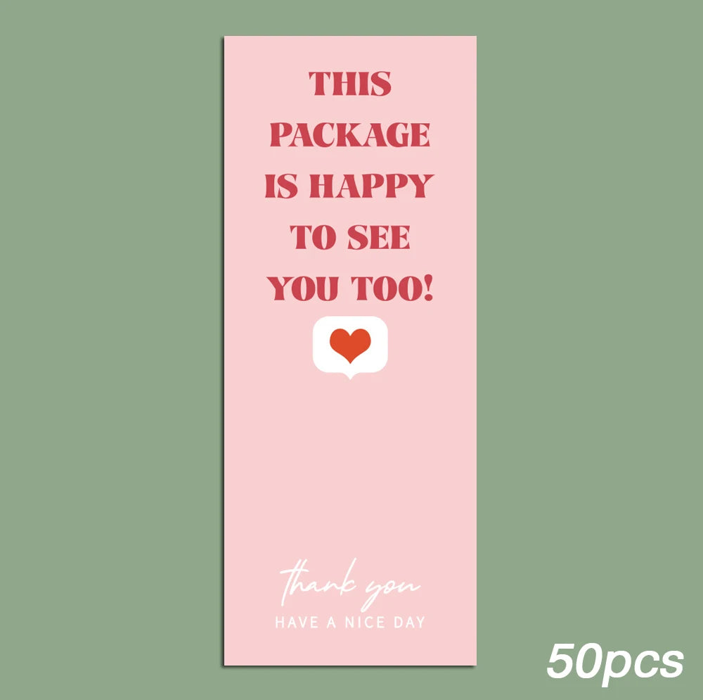 20-50pcs This Package Nice To Meet You Too Sticker Seal Label Thank You Small Business Handmade Merchandise Decoration Stickers