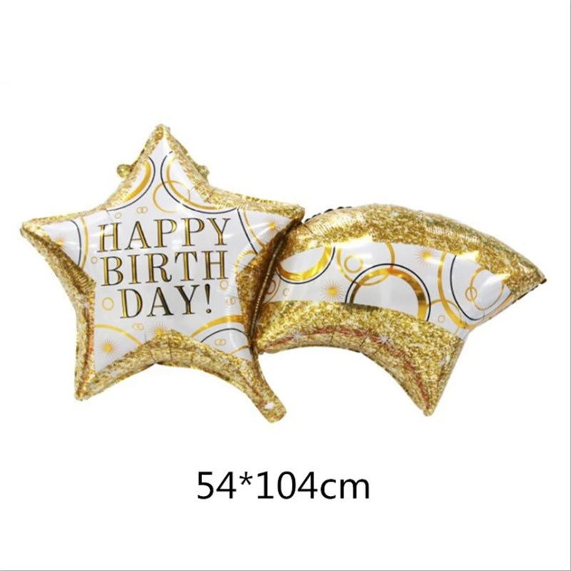 Rainbow Moon & Cloud Cake Gift Box Balloon – 1pc Aluminum Cartoon Birthday Party Decoration