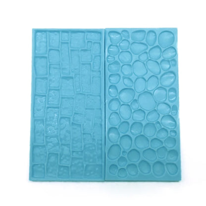 2pcs/set Stone Tree Bark Shape Embossed Bake Tool Fondant Cake Cupcake Decorating DIY Mold Tools Bakeware Cake Moulds